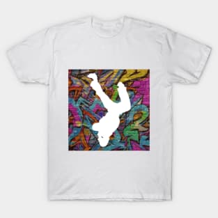 Break Dancer on Graffiti Background 10 T-Shirt